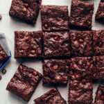 Fudgy Crackly Top Brownies (Vegan + GF)