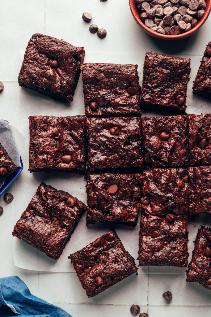 Fudgy Crackly Top Brownies (Vegan + GF)