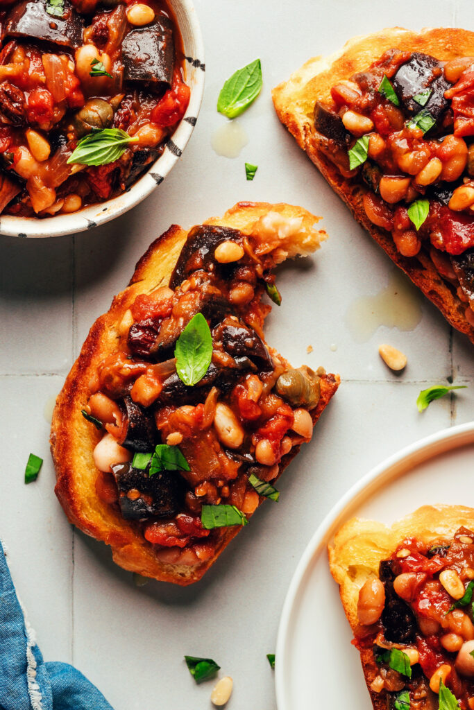 White Bean Eggplant Caponata (1 Pan!)