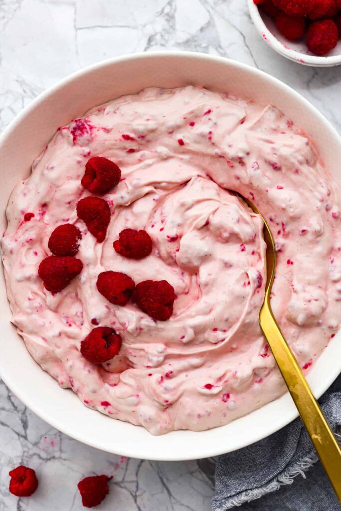 Raspberry Fluff Salad (4 Ingredients)