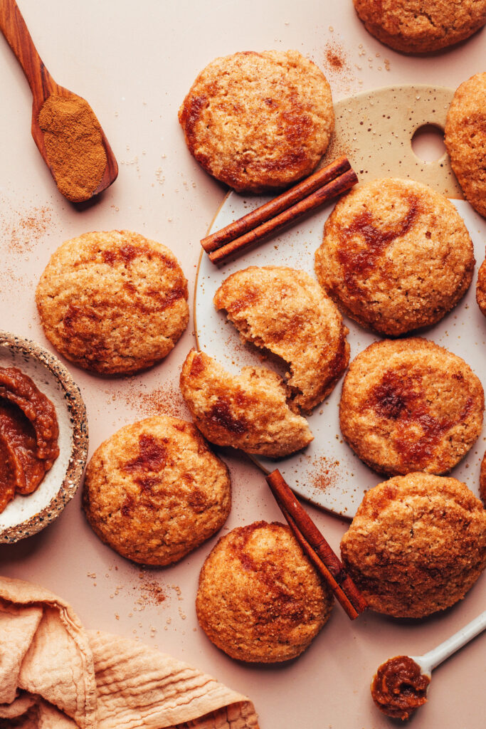 Apple Butter Snickerdoodle Cookies (Vegan + GF)